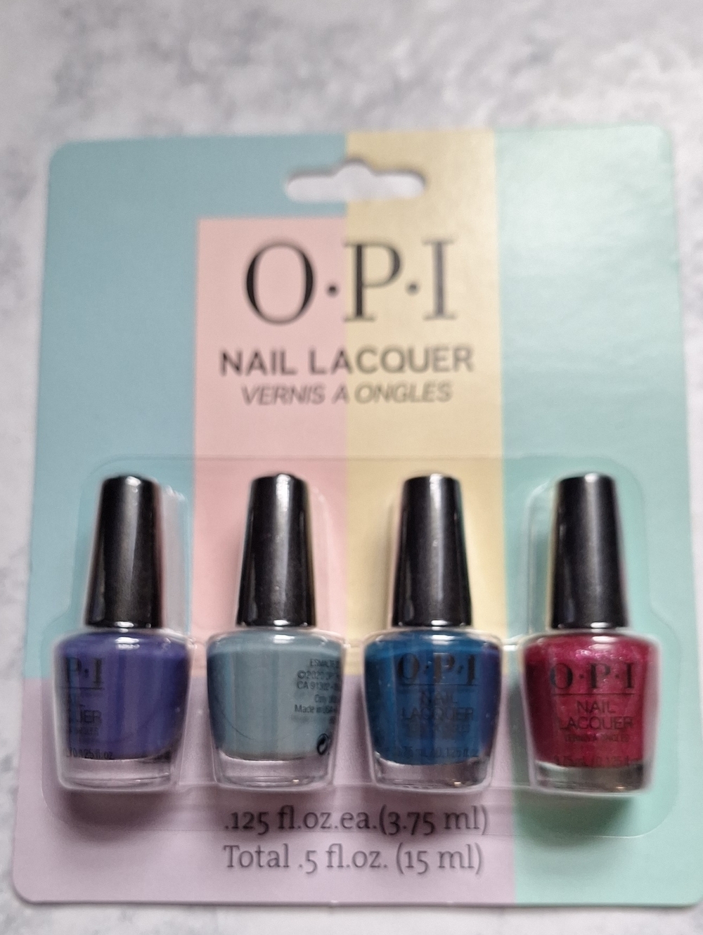 OPI Nail Lacquer Mini Set - Purple, Teal, Blue, Red